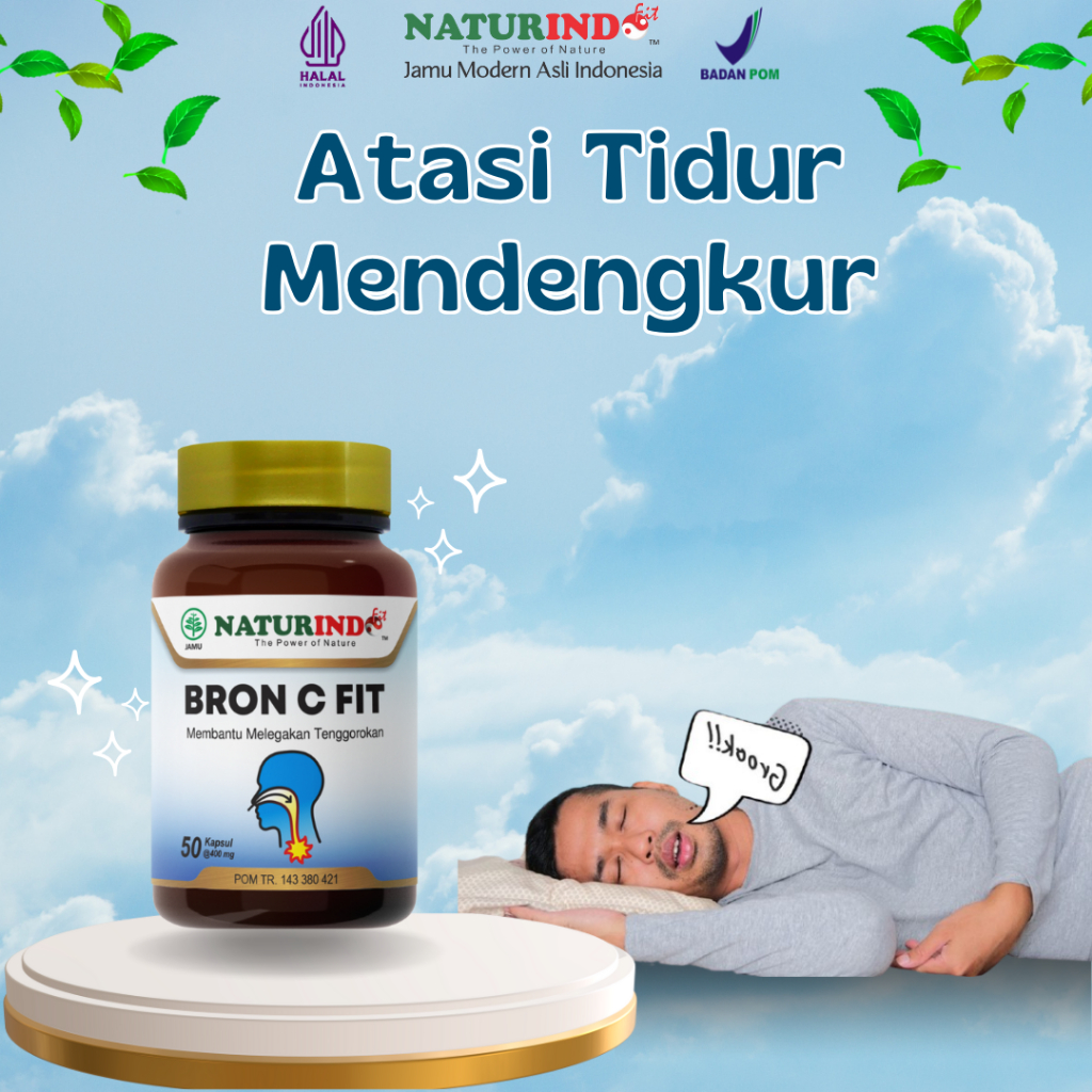 Bron C Fit Obat Ngorok Sleep Apnea Mendengkur 50 Kapsul Naturindo