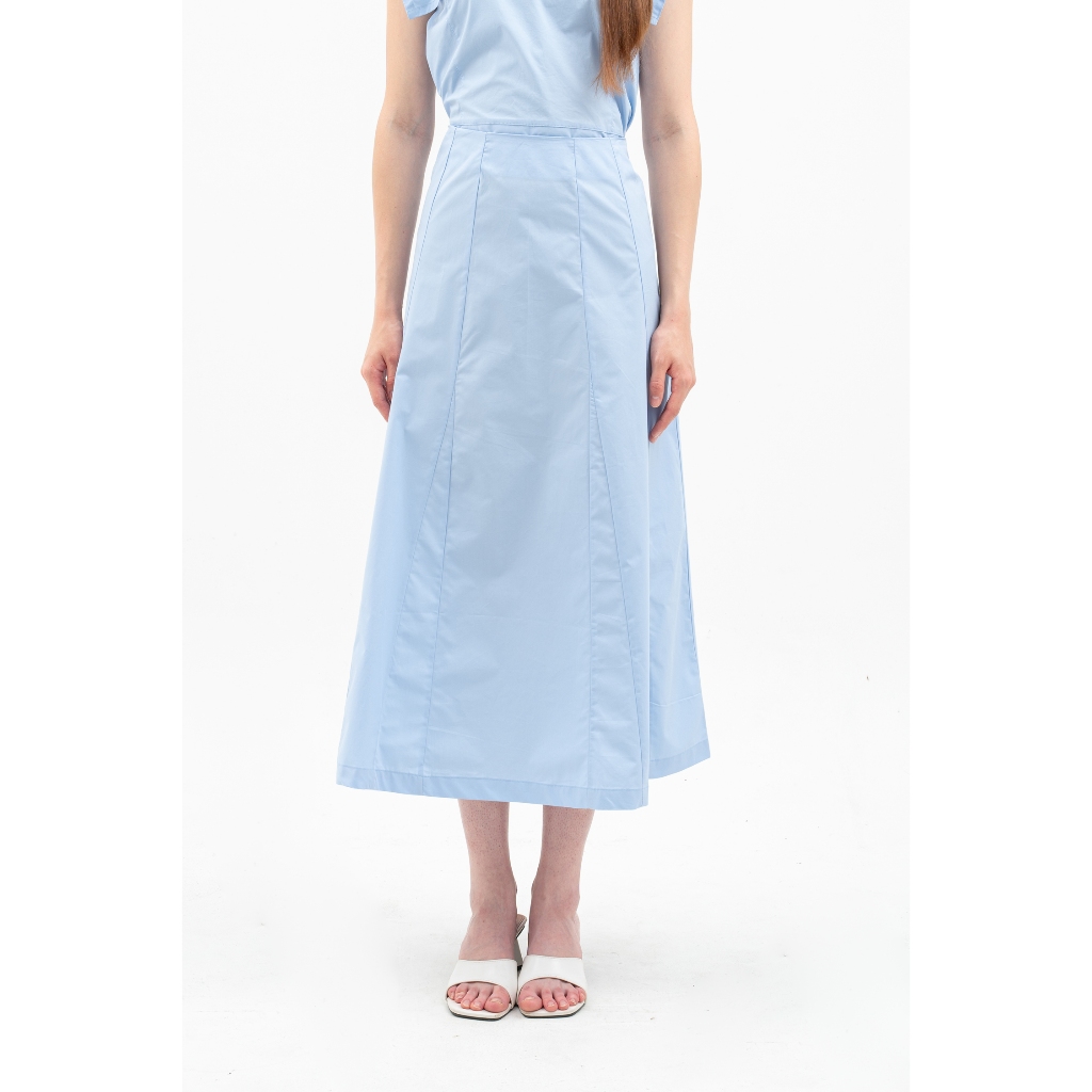 Rok panjang wanita katun model flare maxi-Posy Womens A-Line Skirt