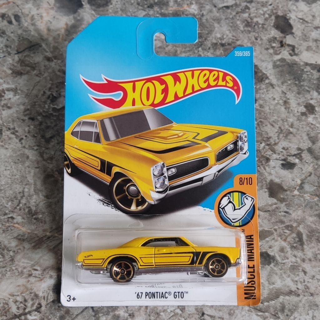 Hot Wheels 67 Pontiac GTO Kuning - HW MUSCLE MANIA