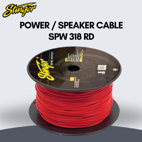 Kabel Power Mobil - Stinger Cable Power SPW 318 RD - Kabel Power / Speaker Kabel Audio Mobil - Plug 