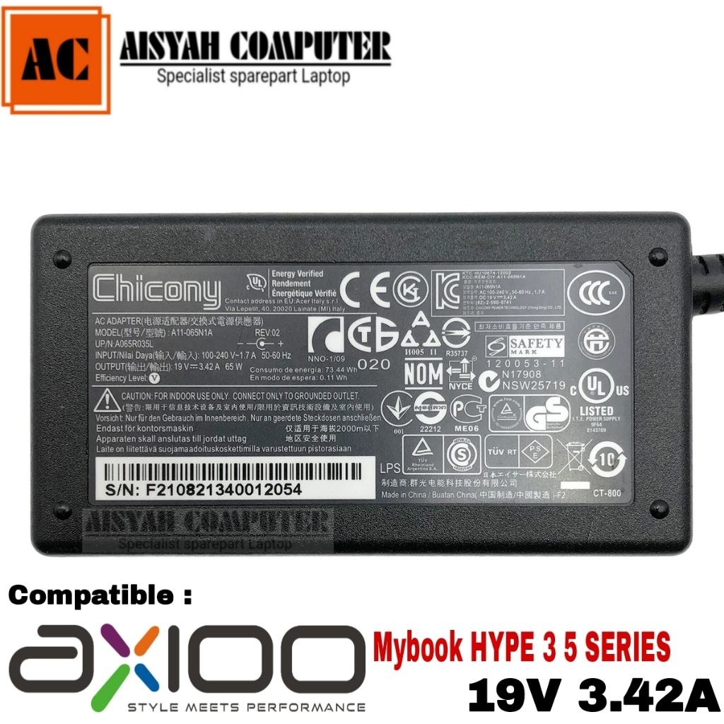 Adaptor charger Laptop Libera Y Series - 19V 3.0A DC:3.5*1.35MM 60Watt