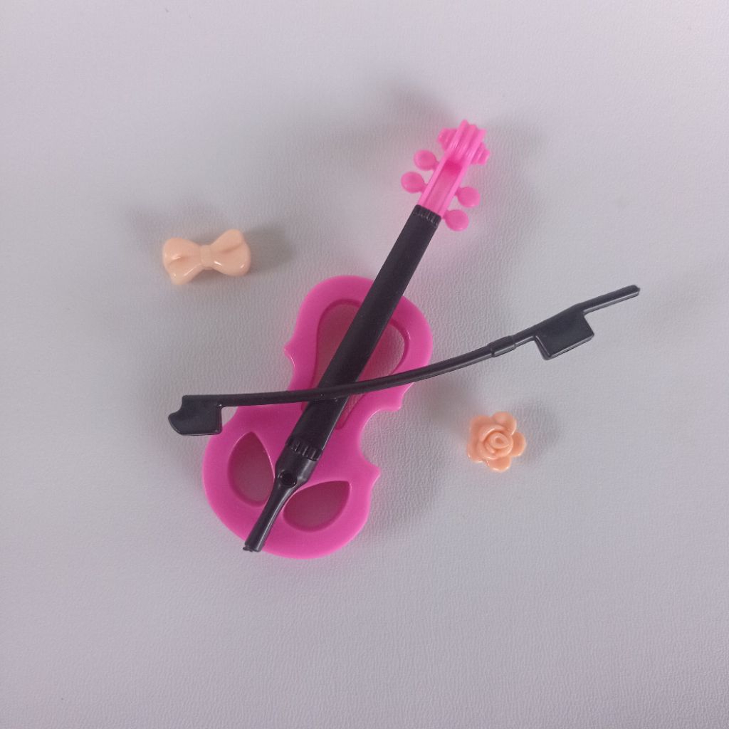 Alat Musik Biola Barbie Premium Non Mattel – Miniature Music Instrument | Biola Barbie Pink Cantik
