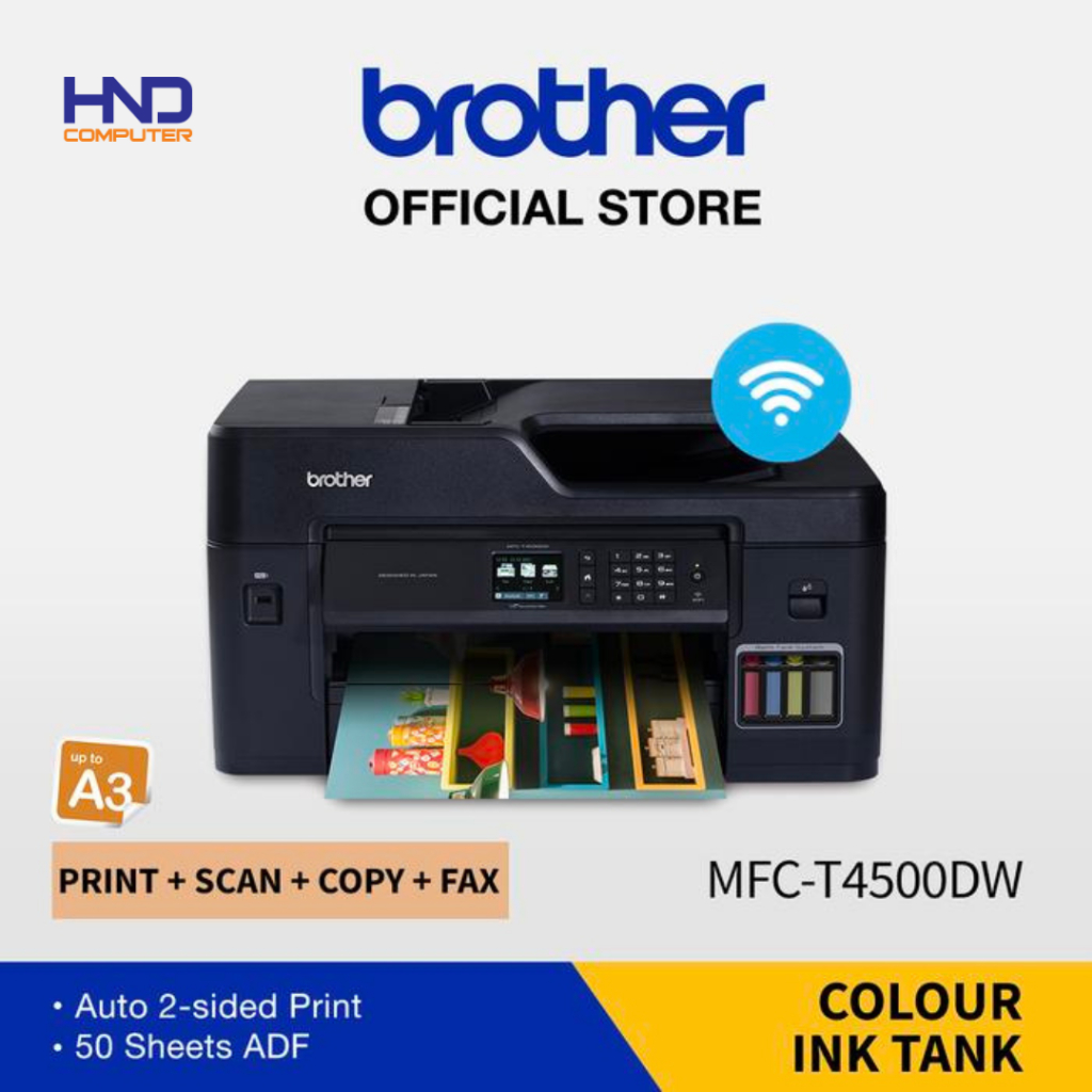 Printer Brother MFC-T4500DW A3 Multifunction T4500-DW Garansi Resmi