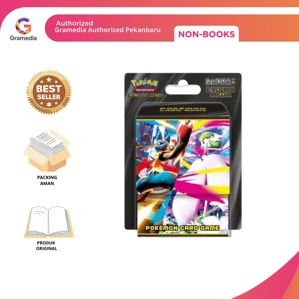 Gramedia Pekanbaru - POKEMON GAME KARTU KOLEKSI SET 10 PACK PLUS EVOLUSI MEGA