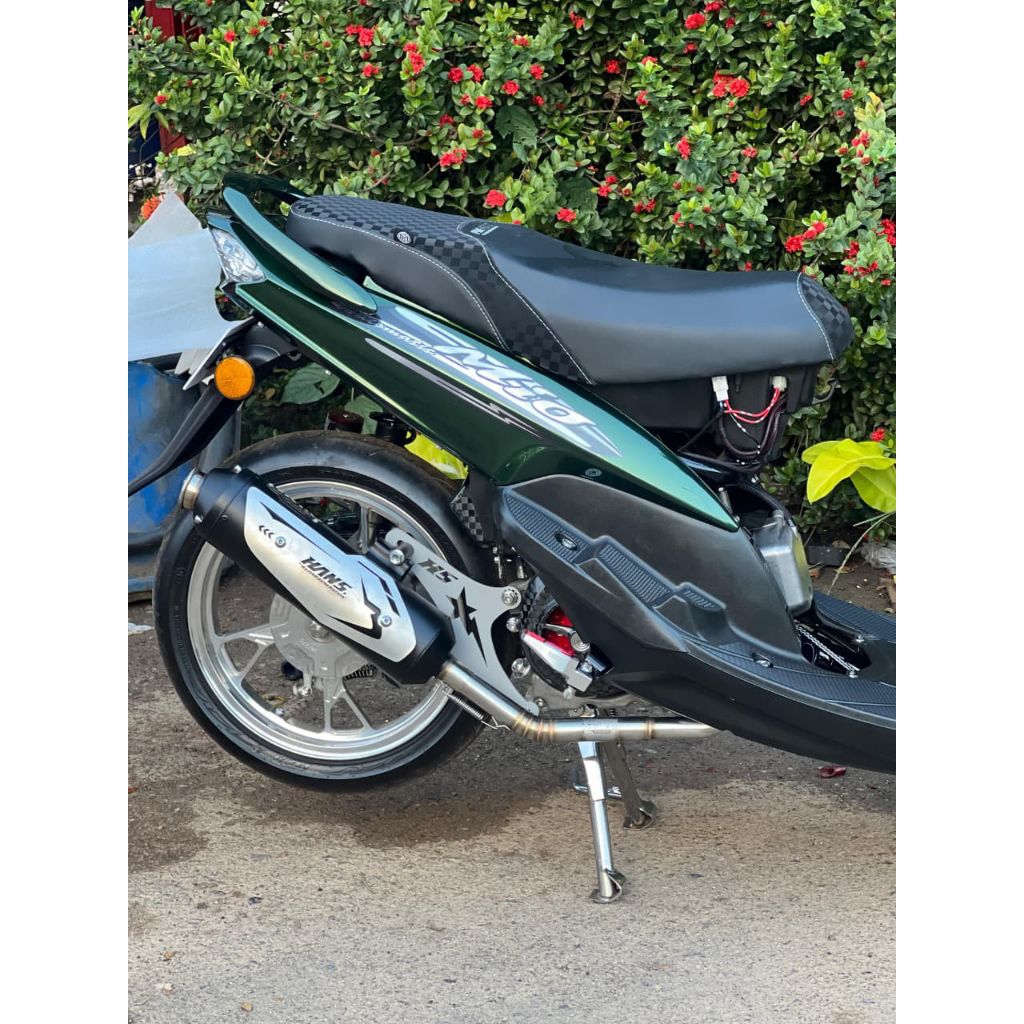 knalpot mio std racing Hans racing generation Type HS 02 BLACK SERIES for Mio sporty-Mio smile- mio 