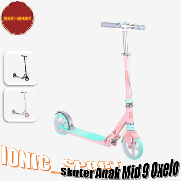 Oxelo Skuter Anak Remaja Perempuan Mid 9 With Stand Scooter Unisex With Brake Dapat Dilipat - Pink