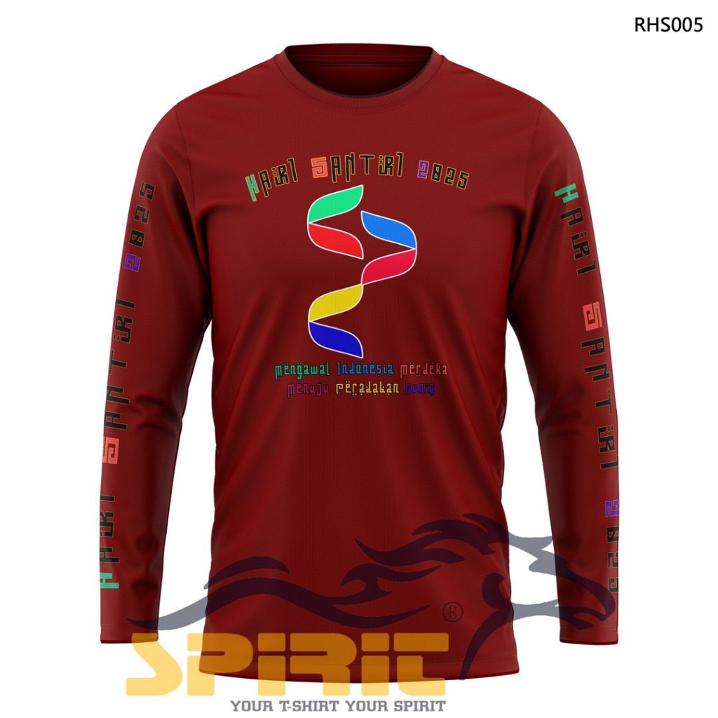 Kaos Hari Santri Nasional HSN 2025 Sablon DTF Tajam dan Awet Nyaman Dipakai Lengan Panjang