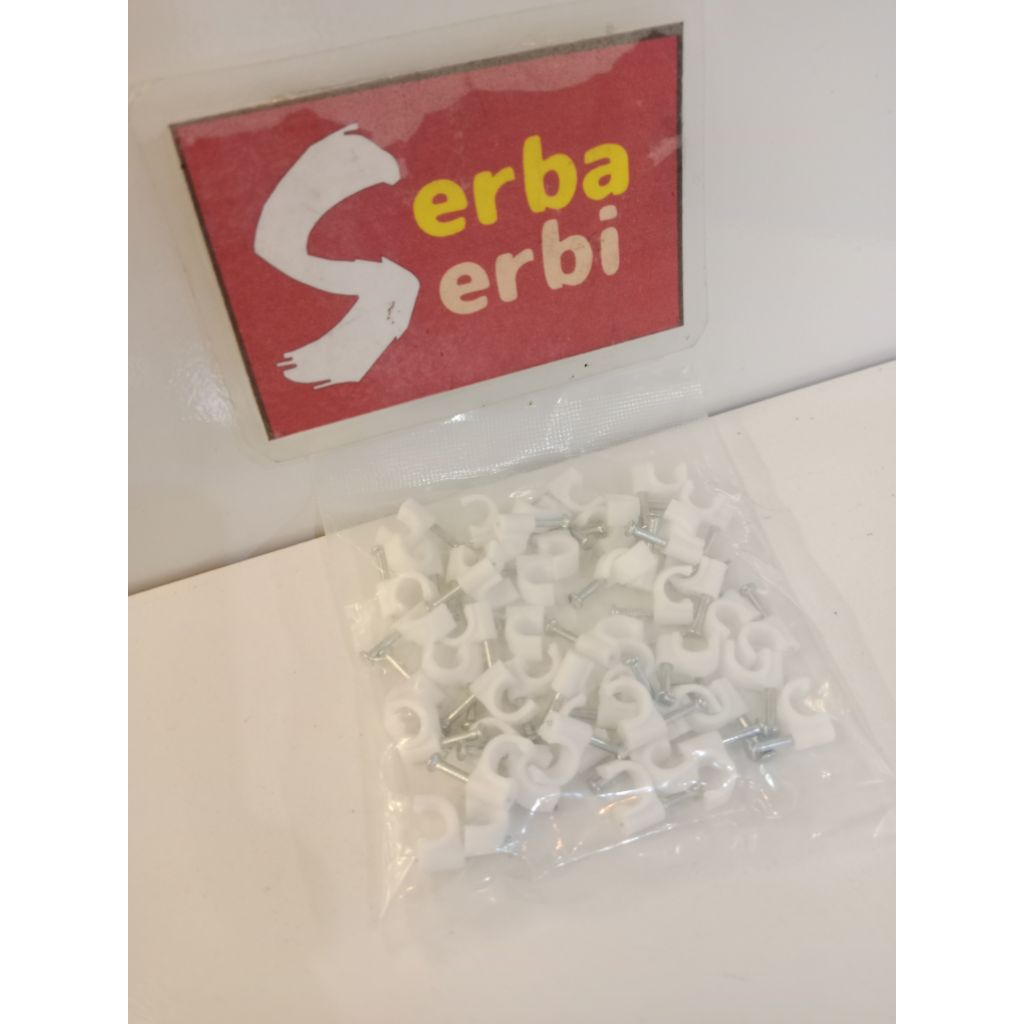 (/PACK KLEM KABEL) Klem penjepit kabel listrik + paku beton