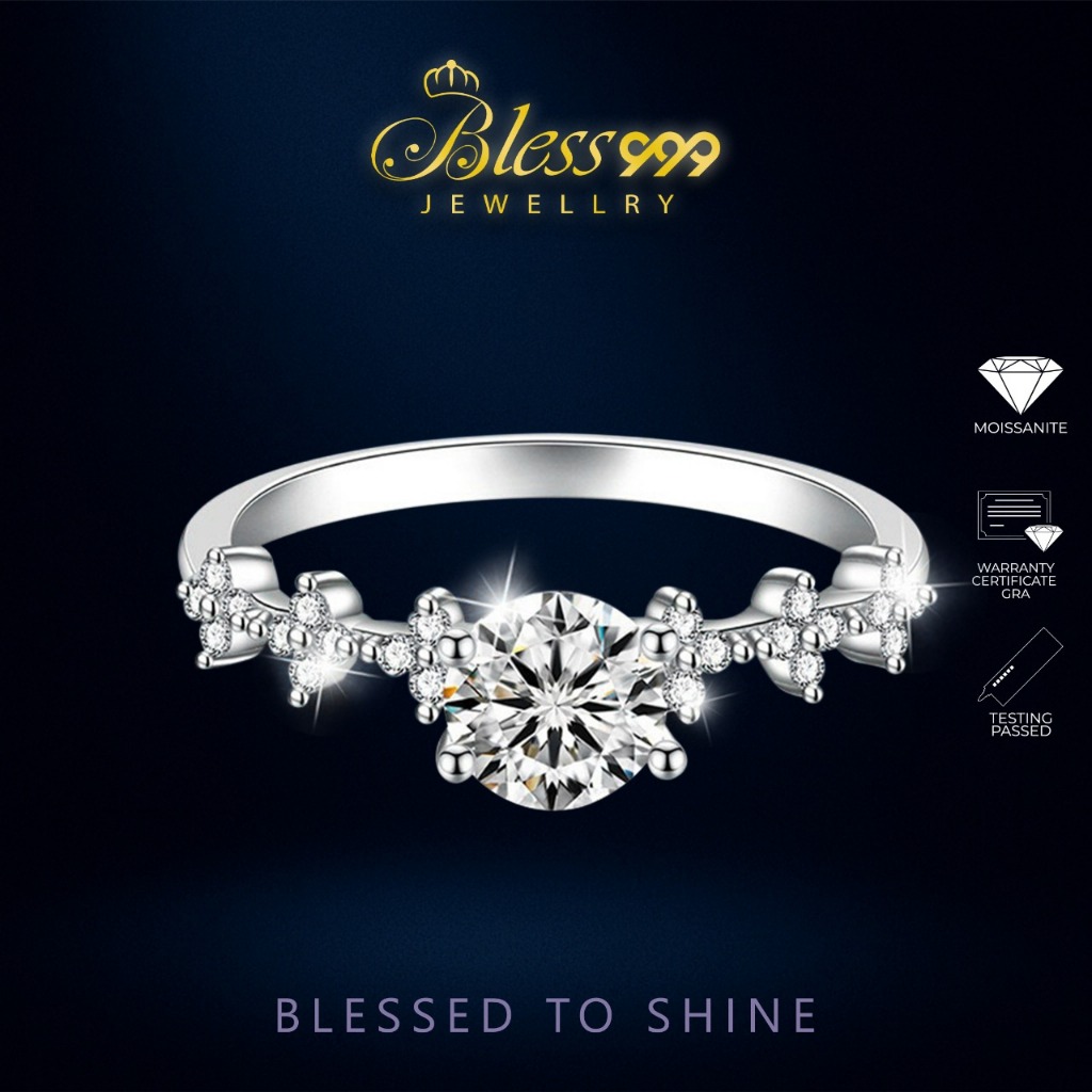 Cincin / Ring Amora Moissanite Sertifikat GRA original