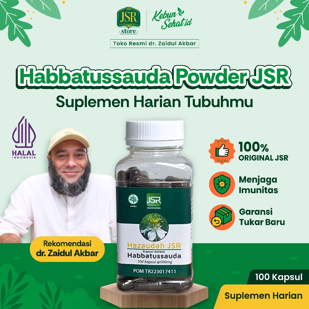 Habbatussauda Powder JSR Rekomendasi dr Zaidul Akbar - 100 Kapsul