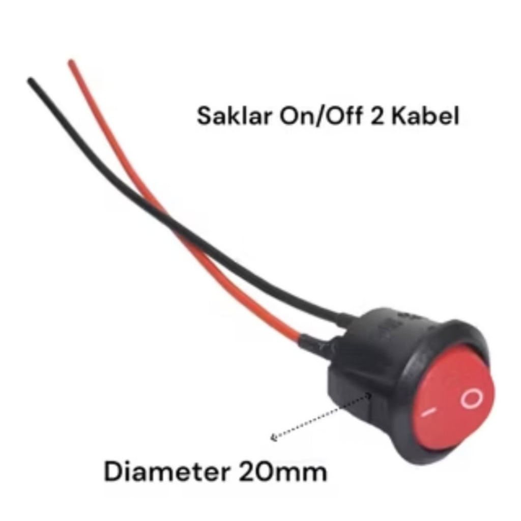 Saklar Switch Tombol Bulat On Off 2 Kabel Variasi Lampu Tambahan LED Motor Mobil