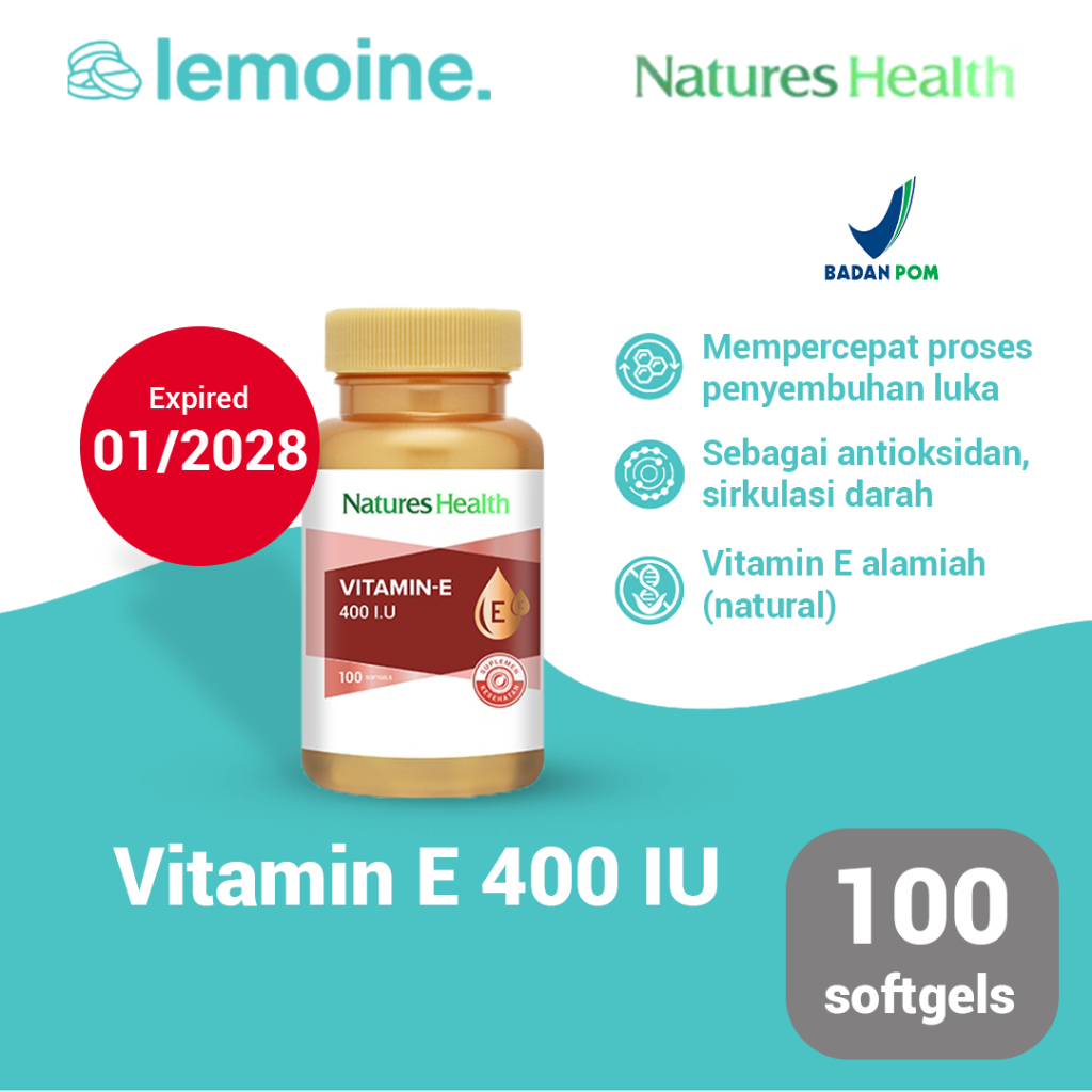 Natures Nature's Health Vitamin E 400 Imunitas Antioksidan Anti Aging 100 softgels