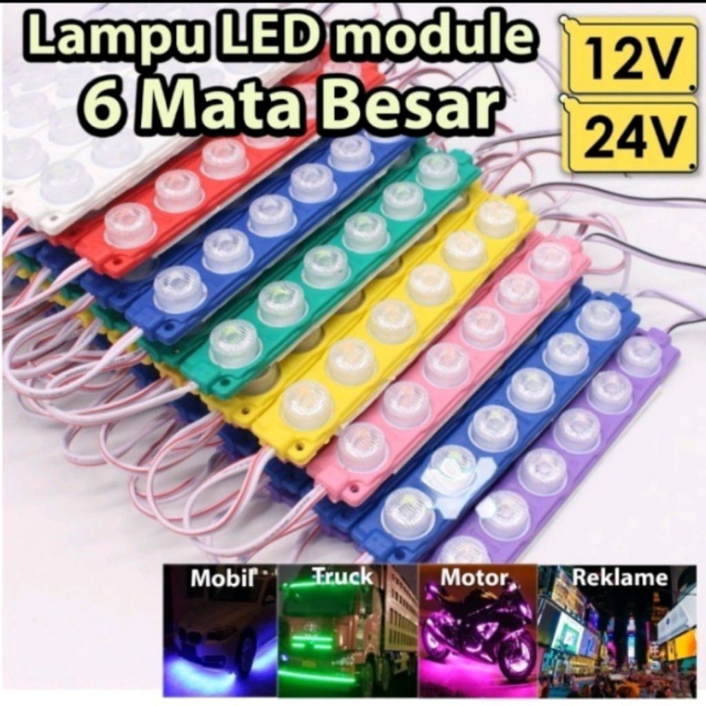 1 pcs Lampu led 6 mata 12 volt Lampu kolong motor mobil 12 volt isi 1 pcs