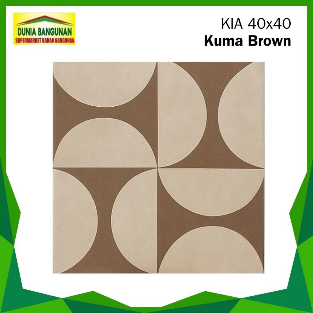 Keramik Lantai 40X40 KIA Kuma Brown Keramik Lantai Doff