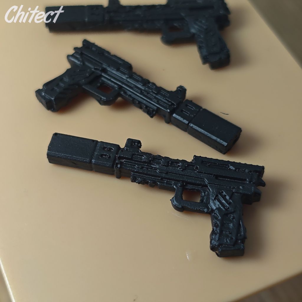 Weapon/Senjata Pistol Future (Recast) Kitbash Skala1/12 For Figma, SHF, Mafex, Revoltect