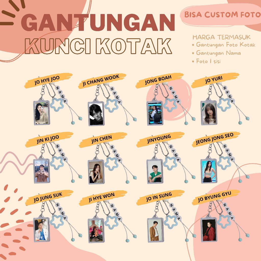 (BISA CUSTOM) GANTUNGAN KUNCI KOTAK KPOP I JEONG JONG SEO I JI CHANG WOOK I JI HYE WON I JIN CHEN I 