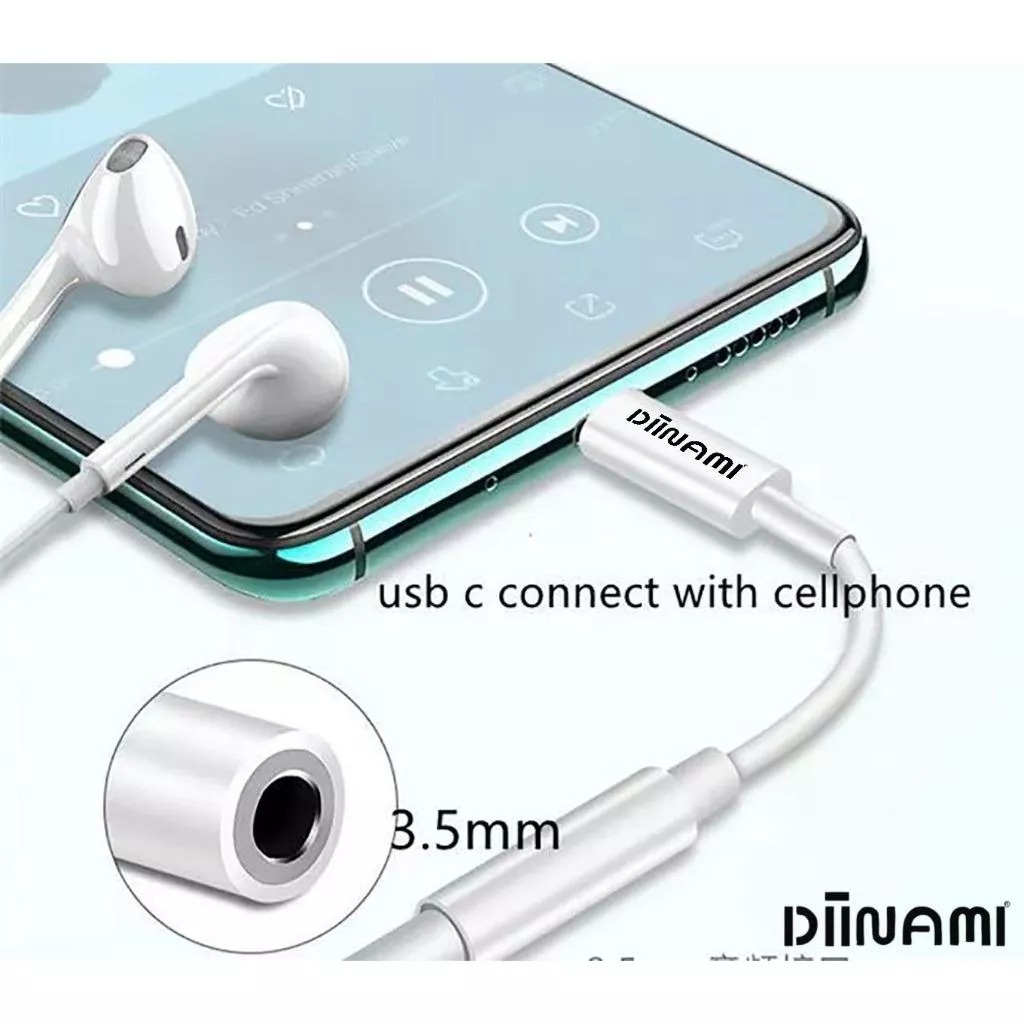 DIINAMI G15 Splitter Converter iPhone 15 16 Type C to Jack 3.5mm Audio Adapter
