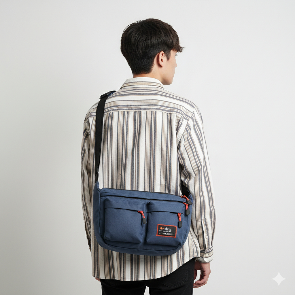 Tas Selempang Pria Sling Bag Distro Slempang Cowok Kuliah & Kerja Samping Slimbag Besar Murah