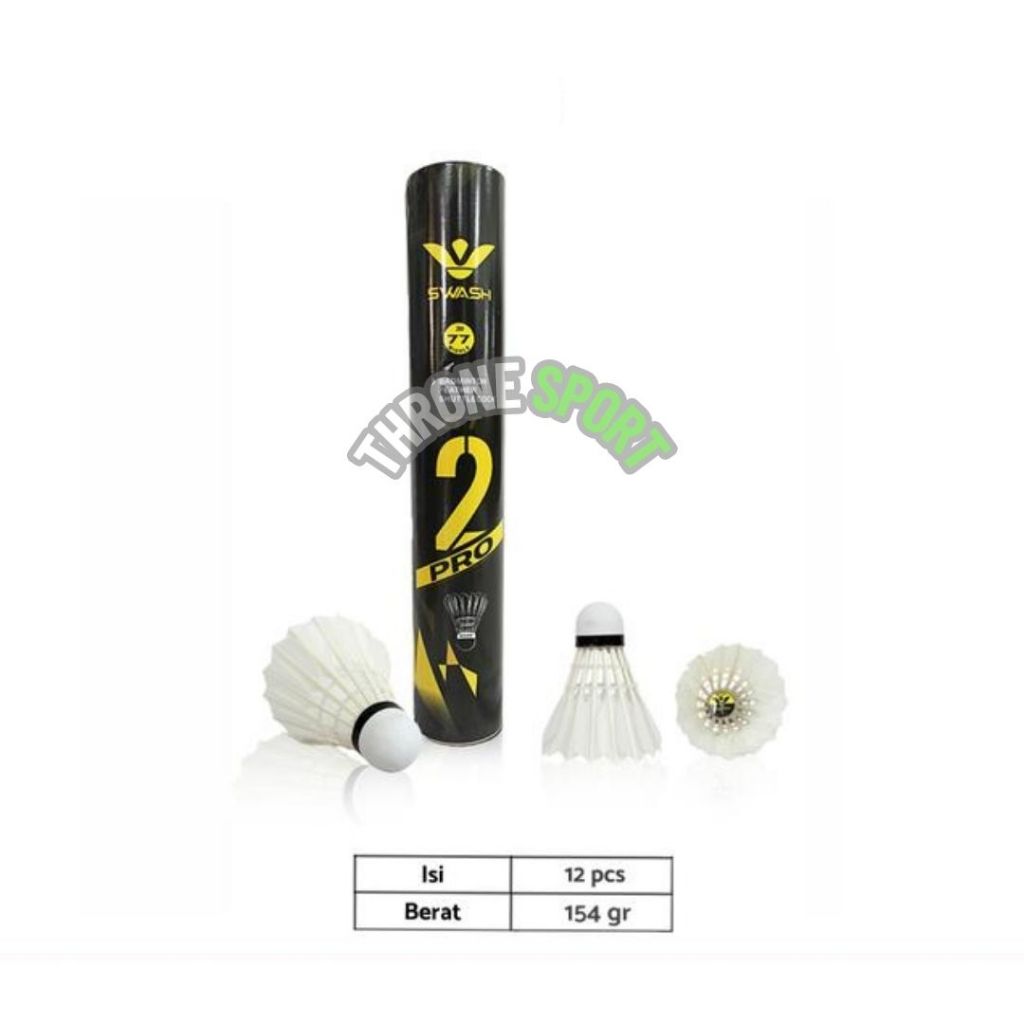 (1 TABUNG) SHUTTLECOCK SWASH GT 2 / ISI 12 BOLA BULU TANGKIS