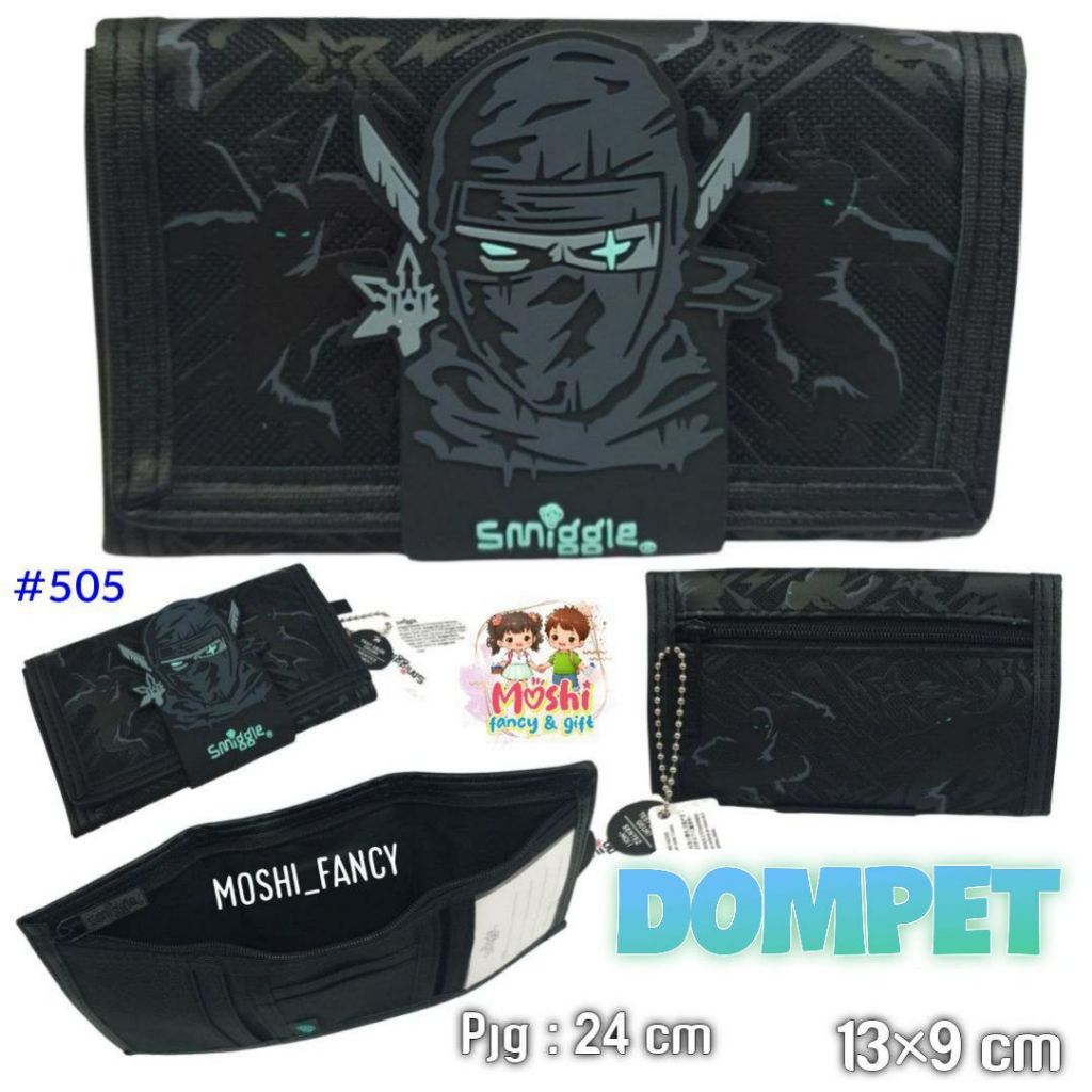 Dompet Lipat Anak Laki-Laki motif All Star Ninja / Dompet Ninja Flip Hitam Anak Laki-Laki Boy SD SMP