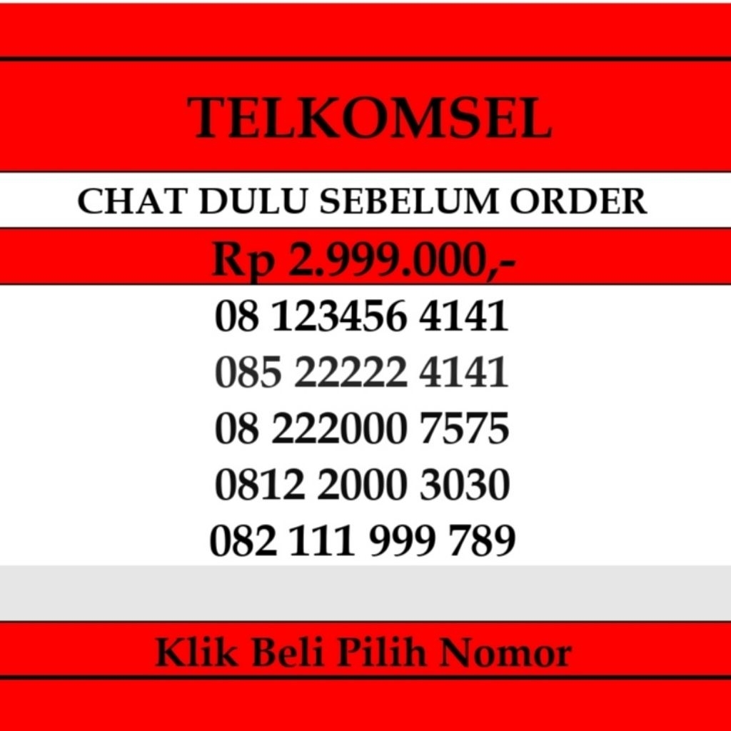 Nomor Cantik Kartu Perdana telkomsel 4G LTE Kartu Perdana Prabayar
