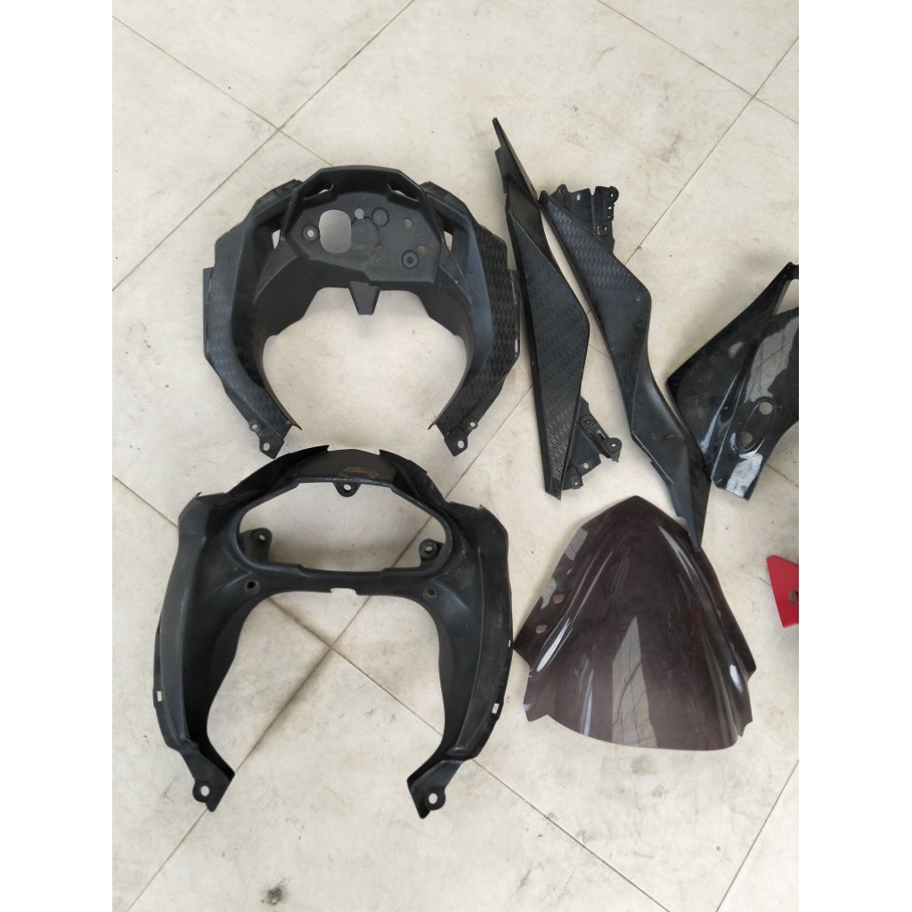 dashboard depan cover speedometer ori spakbor depan merah cover aki windshield visor jenong kawasaki