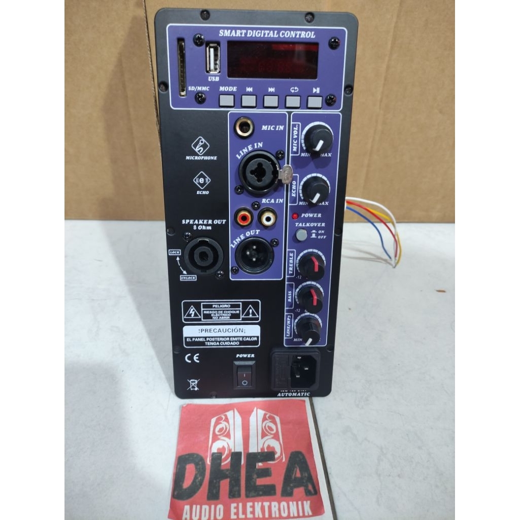 Kit Speaker Aktif monitor usb 2 way class D 500watt max panel 23x10,5 cm PA8-D+PL54-1-2+MP3+EON130