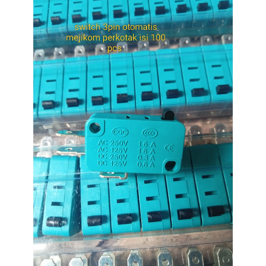 Micro/ switch 3pin otomatis mejikom perkotak isi 100 pcs barang di jamin bagus