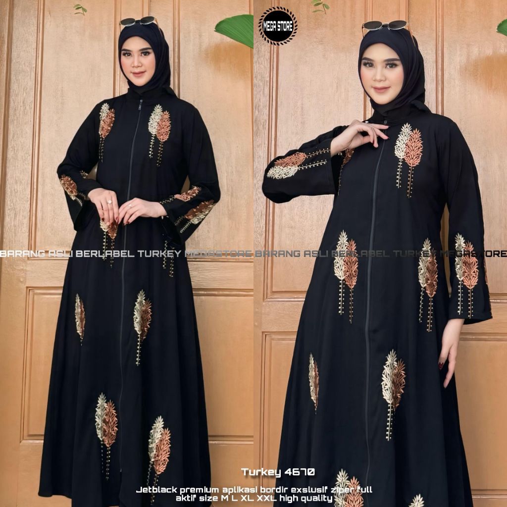 ABAYA TURKEY ORIGINAL MEGA STORE/ ABAYA JETBLACK/ABAYAHITAM/ABAYA BORDIR