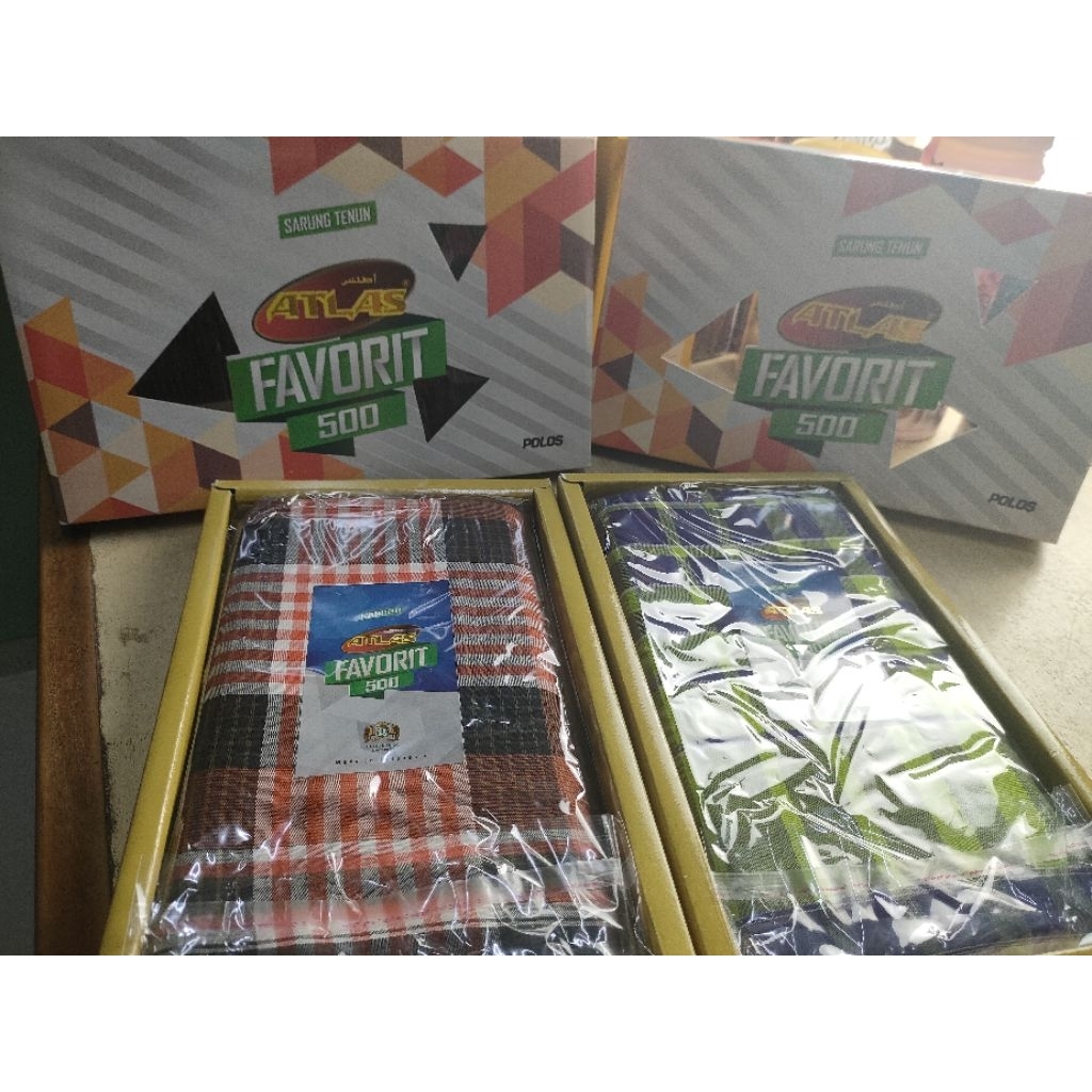 1 KODI (20 BH) KAIN SARUNG MUSLIM PRIA DEWASA MERK ATLAS FAVORITE 500