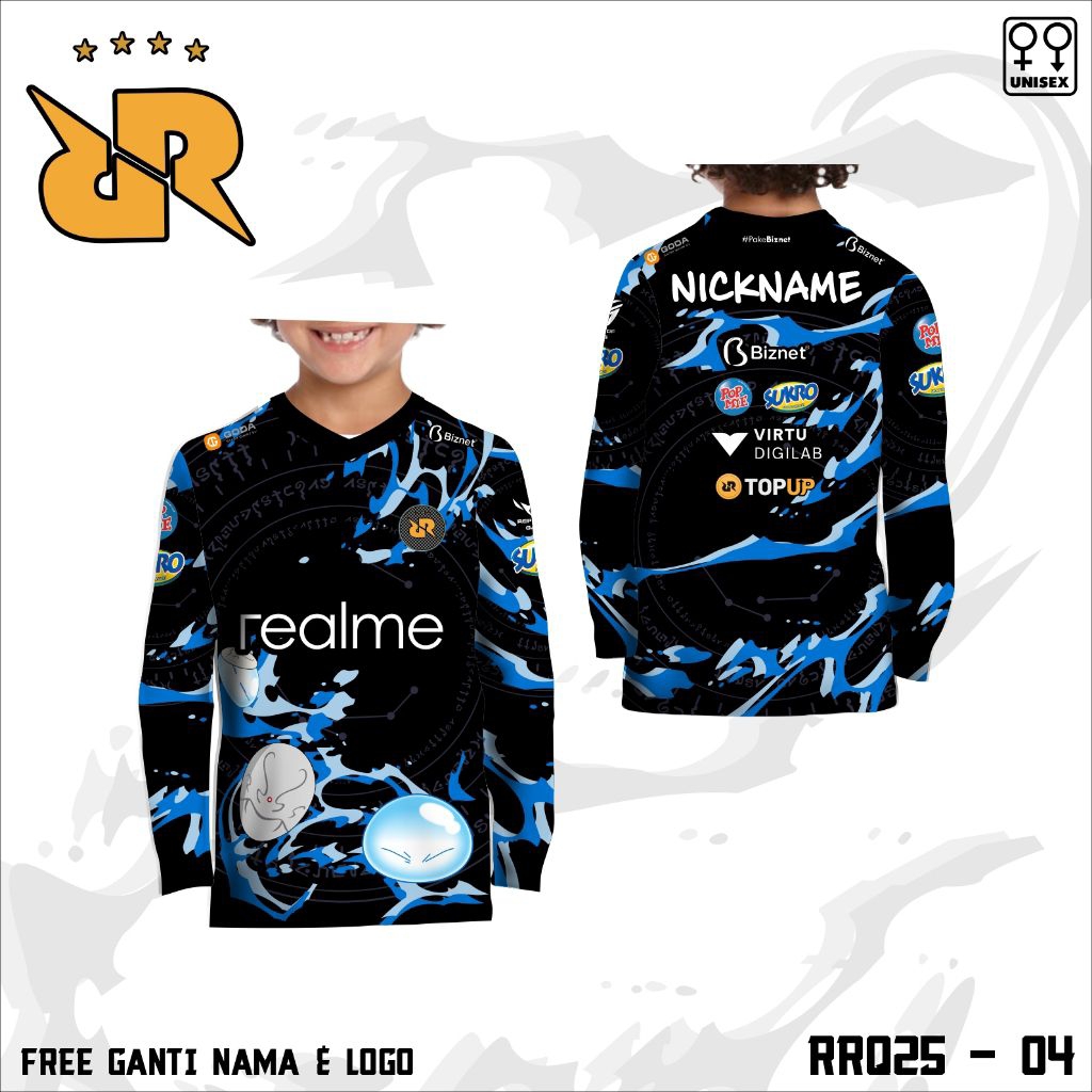 Jersey RRQ Season 15 baju anak E Sport terbaru kaos jersey team RRQ lengan panjang
