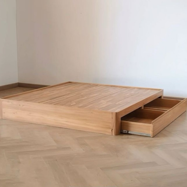dipan tempat tidur minimalis custom modern kayu jati perhutani