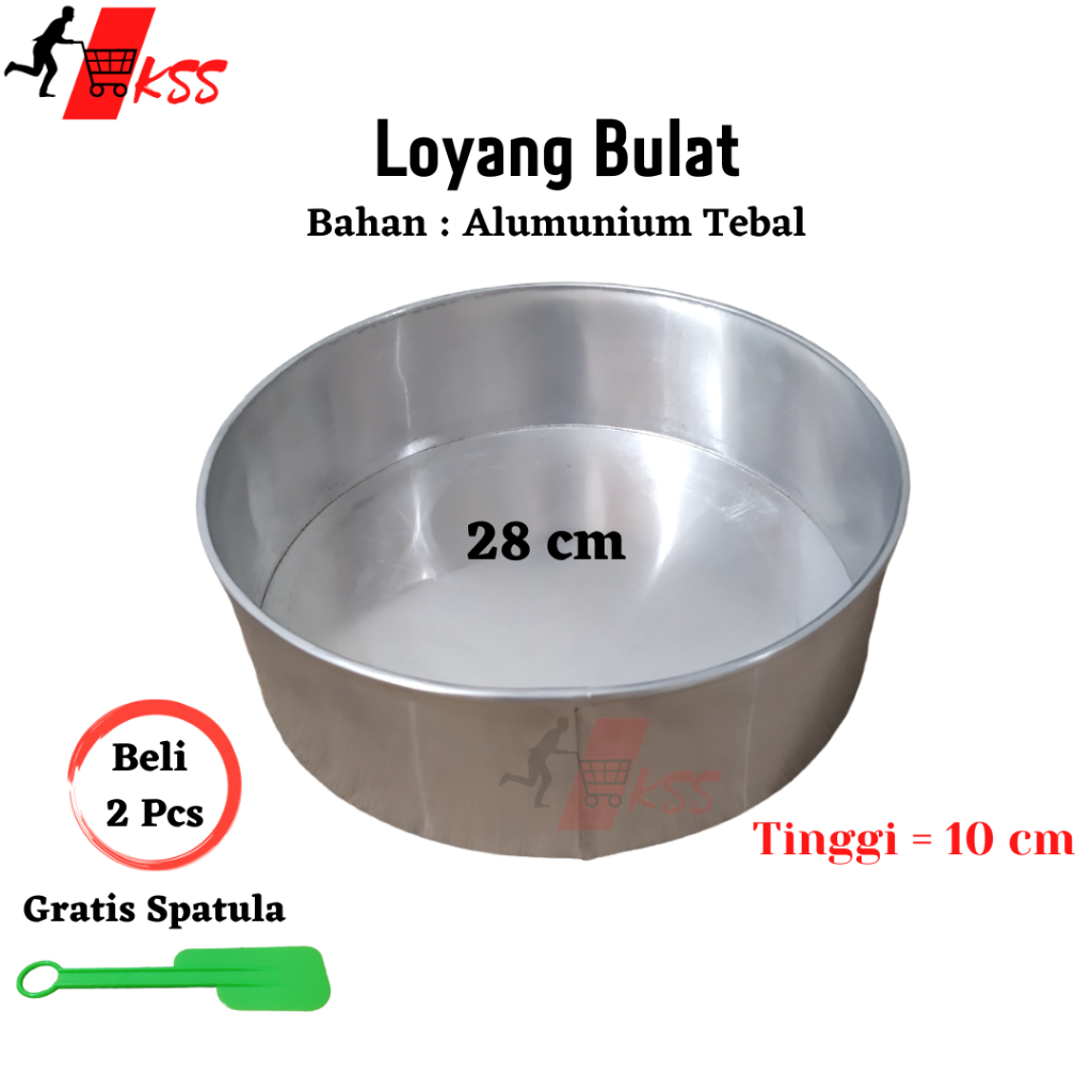 Loyang Bulat Ukuran 28 cm Tinggi 10 cm/Loyang Bolu Bulat 28 cm/Cetakan Kue Bolu Bulat/Loyang Kue Bul