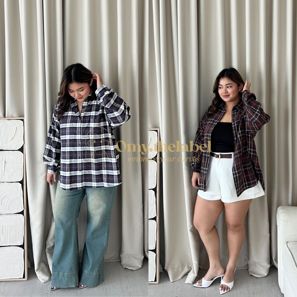 Kate Shirt/ Kemeja Flanel Jumbo/ Kemeja Flanel Big Size/ Kemeja Flanel Plus Size/ Kemeja Kotak Jumbo