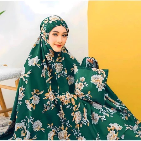 MUKENA DEWASA MOTIF BUNGA SAKURA MUKENA MURAH KATUN PREMIUM | MUKENA TRAVEL MUKENA 2in1