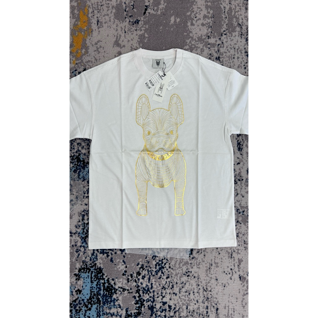 LIFEWORK Gold Dog White T- Shirt 100% original