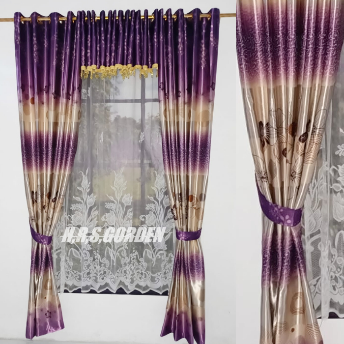 gorden 1 set lengkap | gorden 1 paket sama poninya|  murah 1 set | gorden pintu | hordeng jendela .