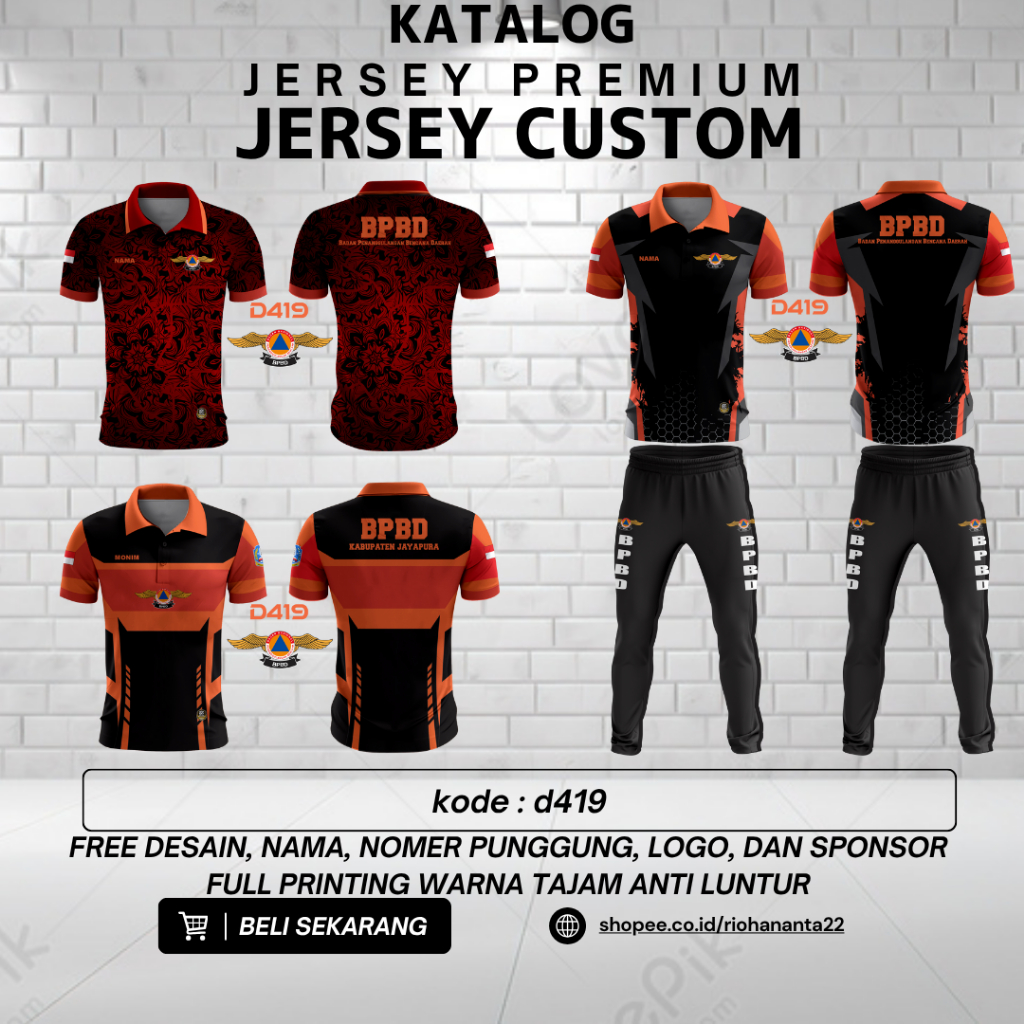 Kaos Jersey BPBD | JERSEY PREMIUM FREE CUSTOM
