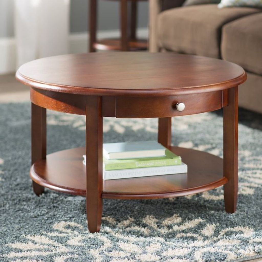 meja tamu minimalis, meja tamu bulat kayu jati