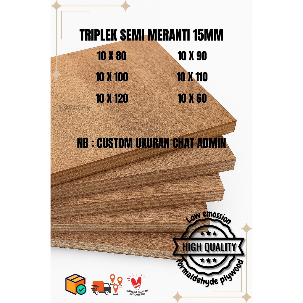 Triplek custom semi meranti 15mm plywood multiplek hlus 2 sisi