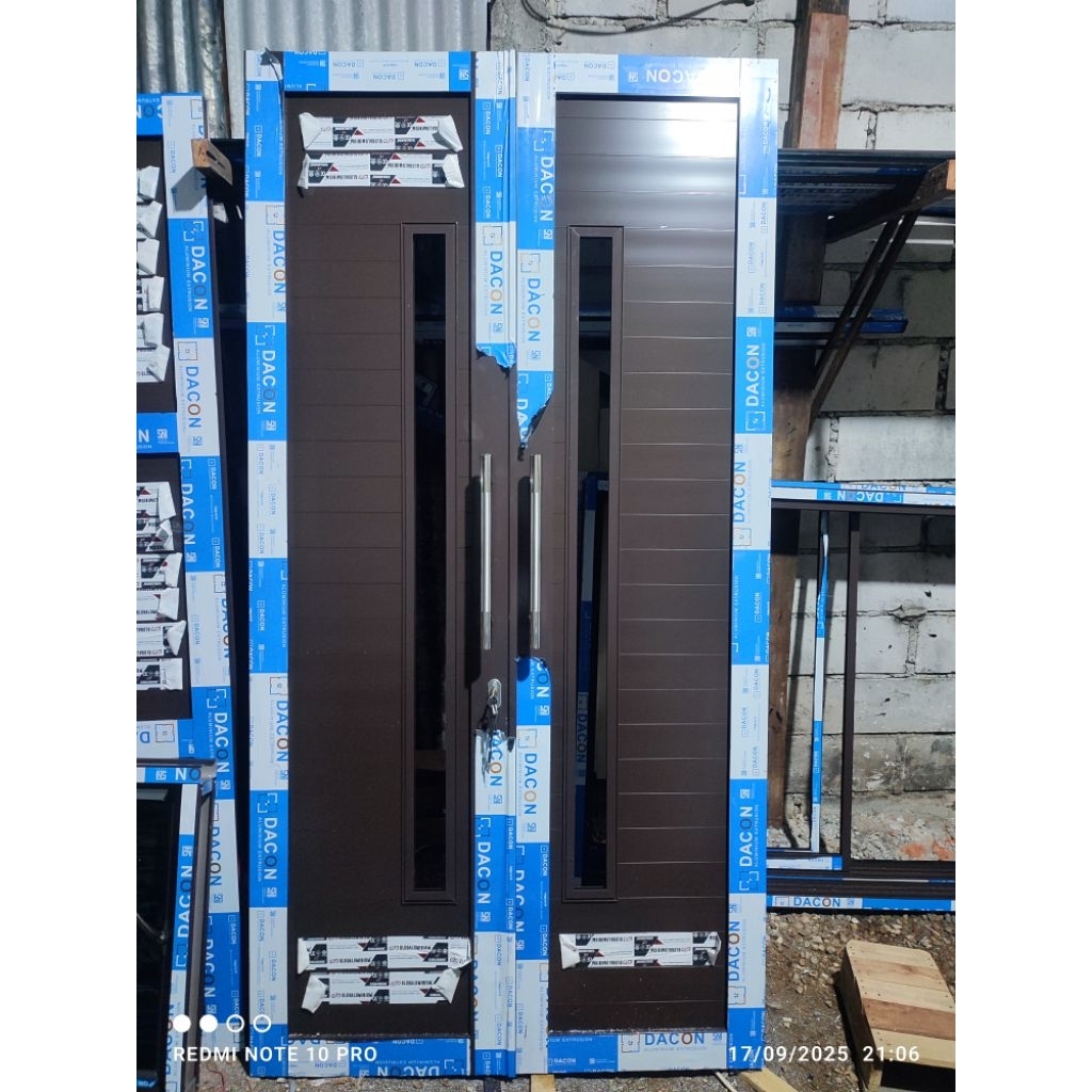 SET KUSEN+PINTU ALUMINIUM KUPU-KUPU/TARUNG UK. T200xL120 BISA CUSTOM UKURAN & MODEL