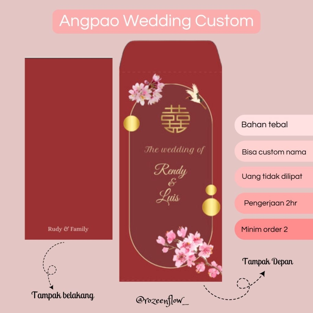 ANGPAO WEDDING / ANGPAU WEDDING / ANGPAU CUSTIMOM /ANGPAO SANGJIT / ANGPAO CUSTOM / AMPLOP WEDDING L