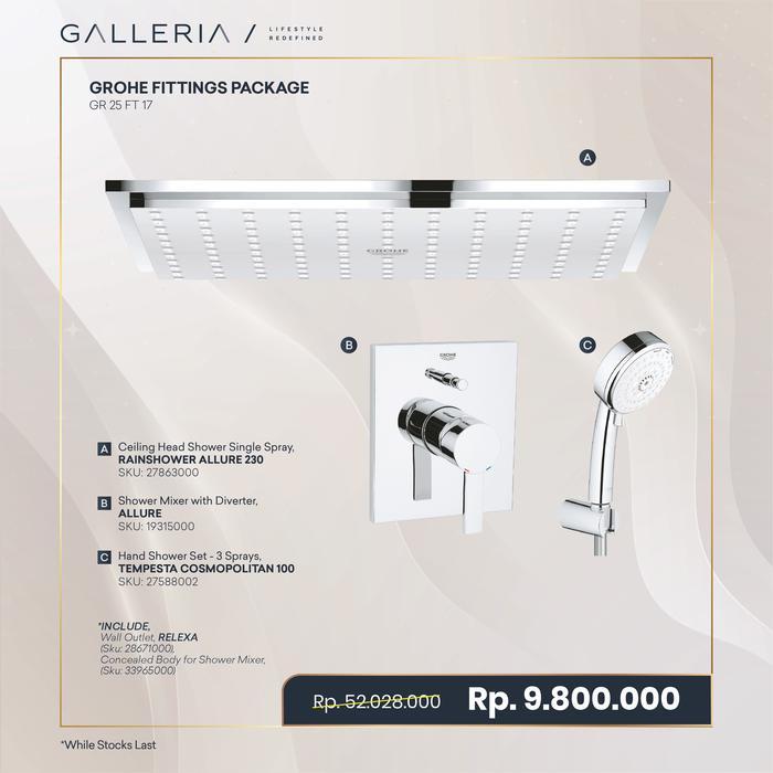 Grohe Fittings Package / Grohe Paket Shower Tanam