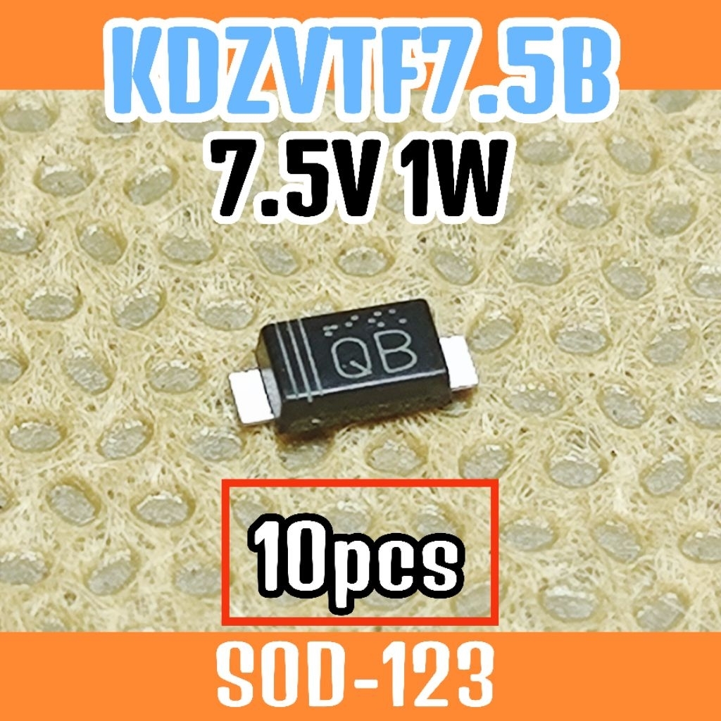 10pcs Dioda zener KDZVTFTR7.5B SMD SMT 7.5V 1W 7,5v 1000mW SOD-123, Zener Diode mark QB