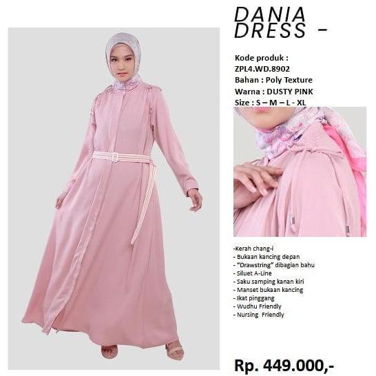Zoya Dania Dress - Gamis Muslim Wanita - Pakaian - Baju Muslim