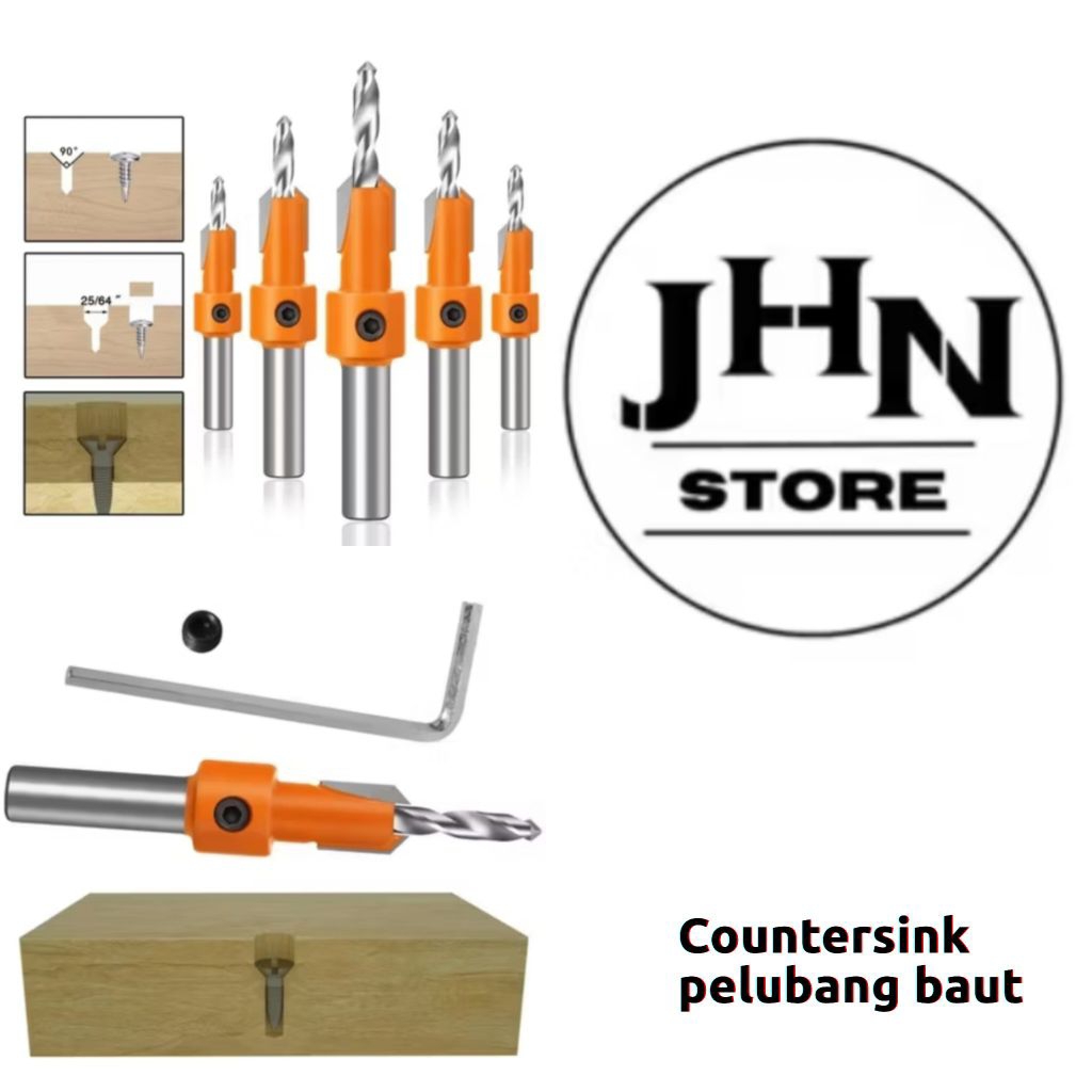 Countersink mata bor kayu untuk pelubang skrup