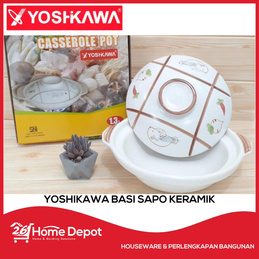 YOSHIKAWA Basi Sapo Ceramic Casserole POT Panci Keramik Tahan panas
