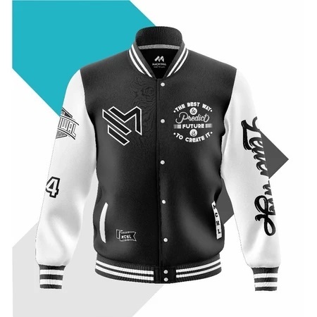 MACHIWAL Jaket Varsity Baseball Pria Wanita Varsity Jacket Vintage Oversize Jumbo Original MACHIWAL