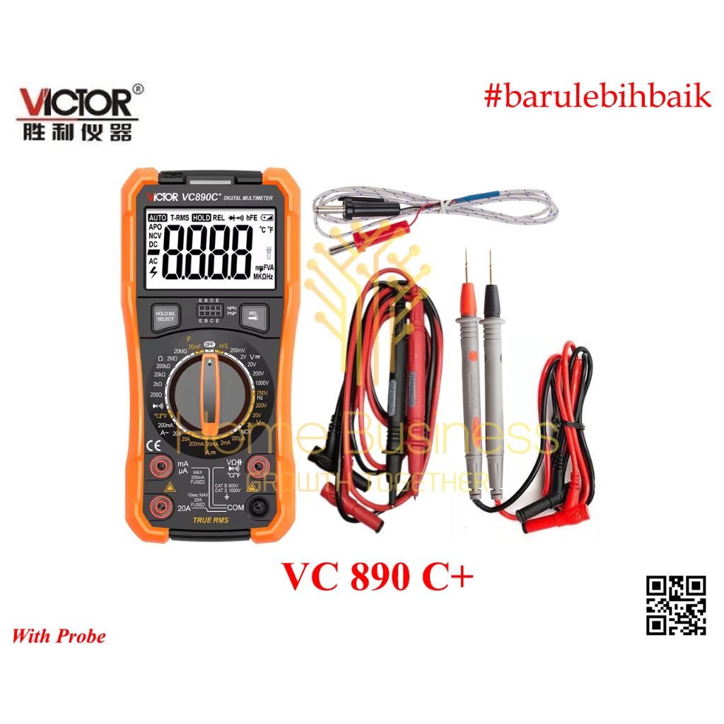 VICTOR VC890C+ VC890 890C+  Multimeter Multitester Avometer Digital True RMS High Precision NCV Suhu