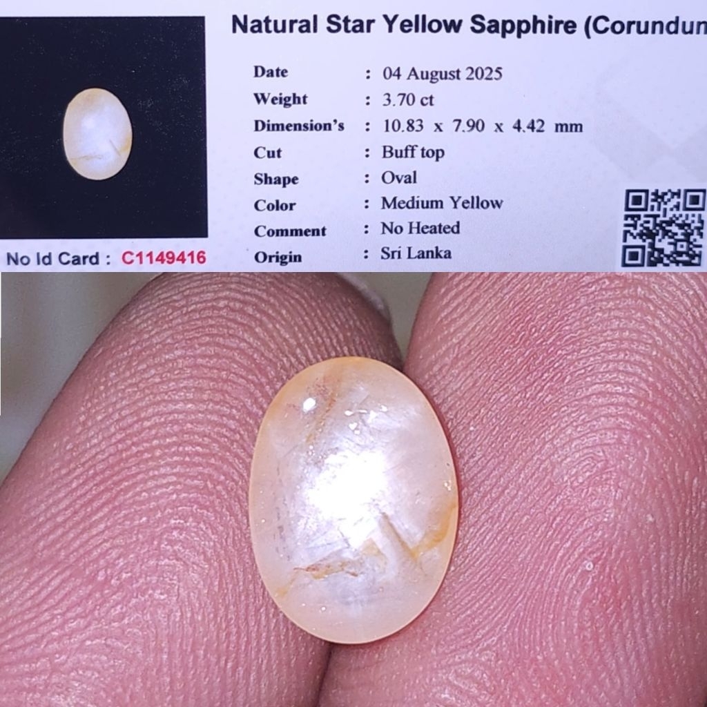 natural yellow sapphire star safir ceylon yakut kuning srilanka no treatment